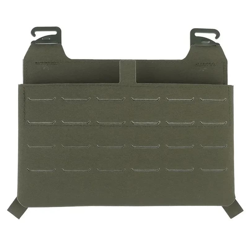Adequado para fixação em colete externo com painel frontal com fivela G e superfície de corte a laser MOLLE.