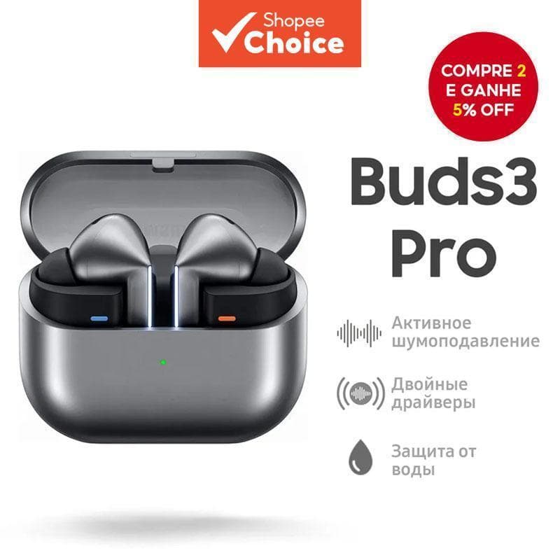 Fones de Ouvido Bluetooth Buds 3 Pro, de Alta Qualidade, com Cancelamento de Ruído Inteligente por IA e Design