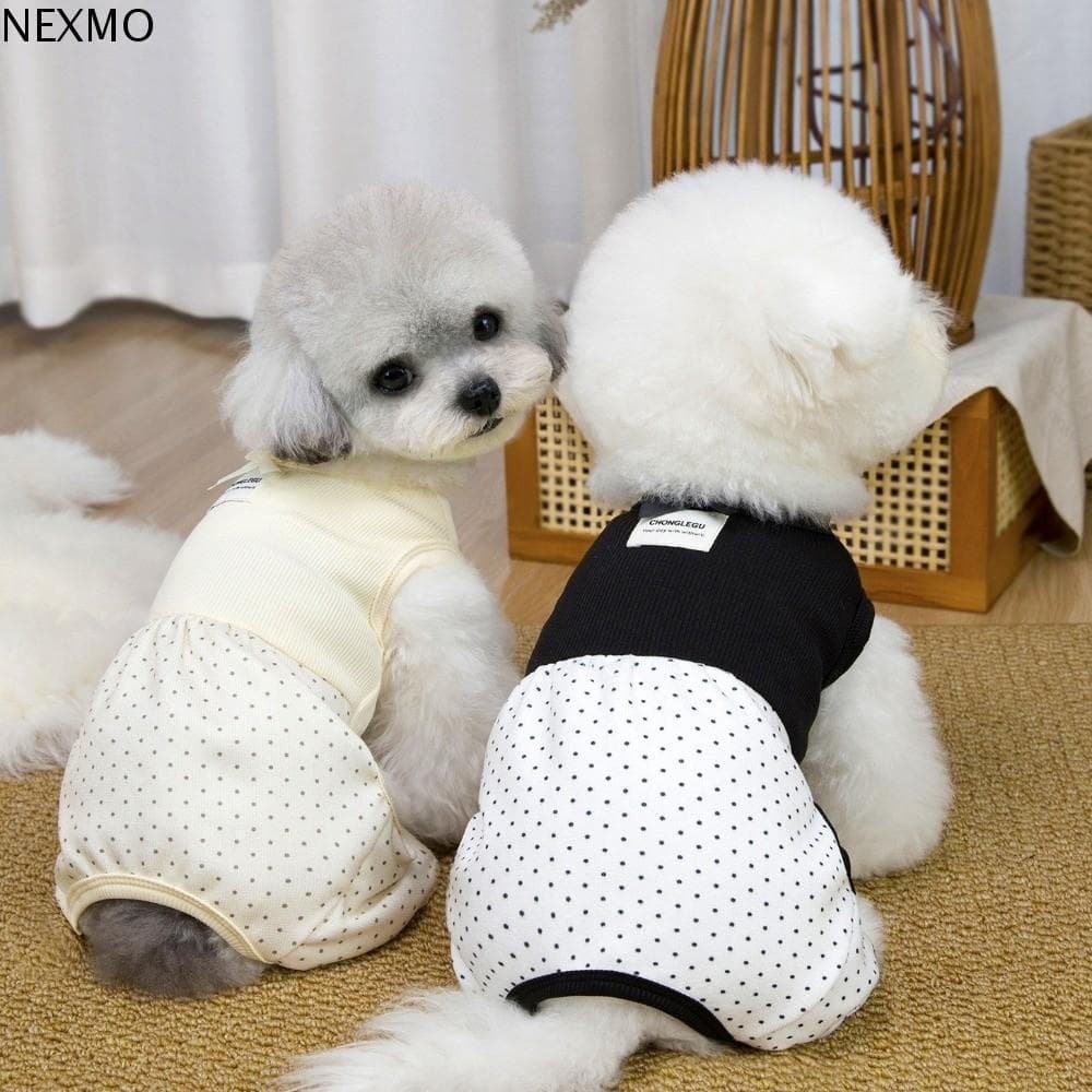 Macacão Para Cachorro NEXMO , Fofo E Respirável , Roupa Fina Confortável Animais De Estimação De Quatro Pernas Com Bolin