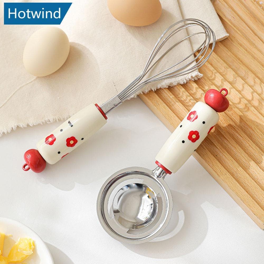 HW Dopamina Cozinha Ferramenta De Comida Para Bebê Aço Inoxidável Separador Gema Ovo Malha Peneira Filtro Colher Utensíl