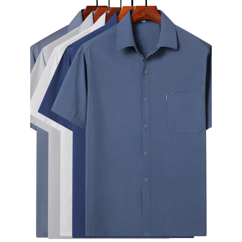 Verão de meia-idade camisas para idosos de manga curta topos roupas casuais de verão vovô camisas de meia manga soltas 6