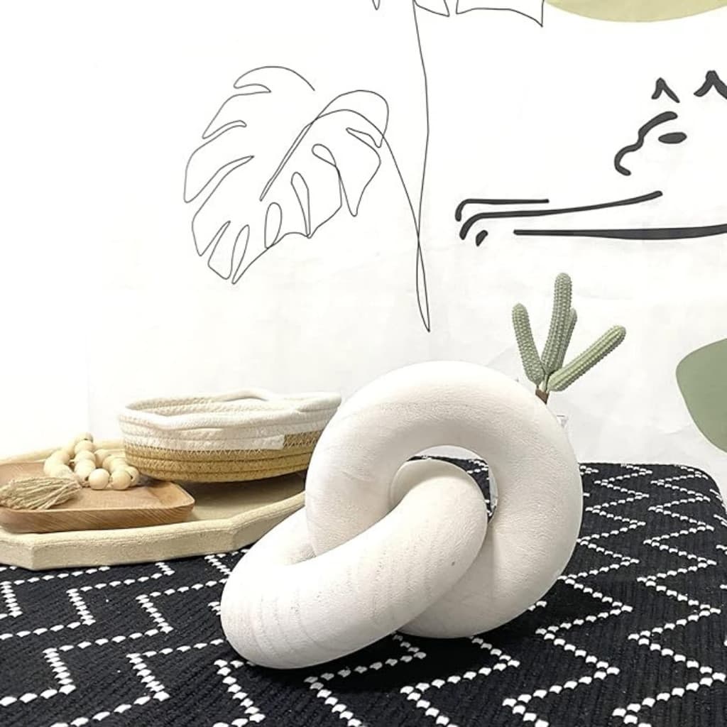 ELO DECORATIVO MADEIRA BRANCO 14X19CM
