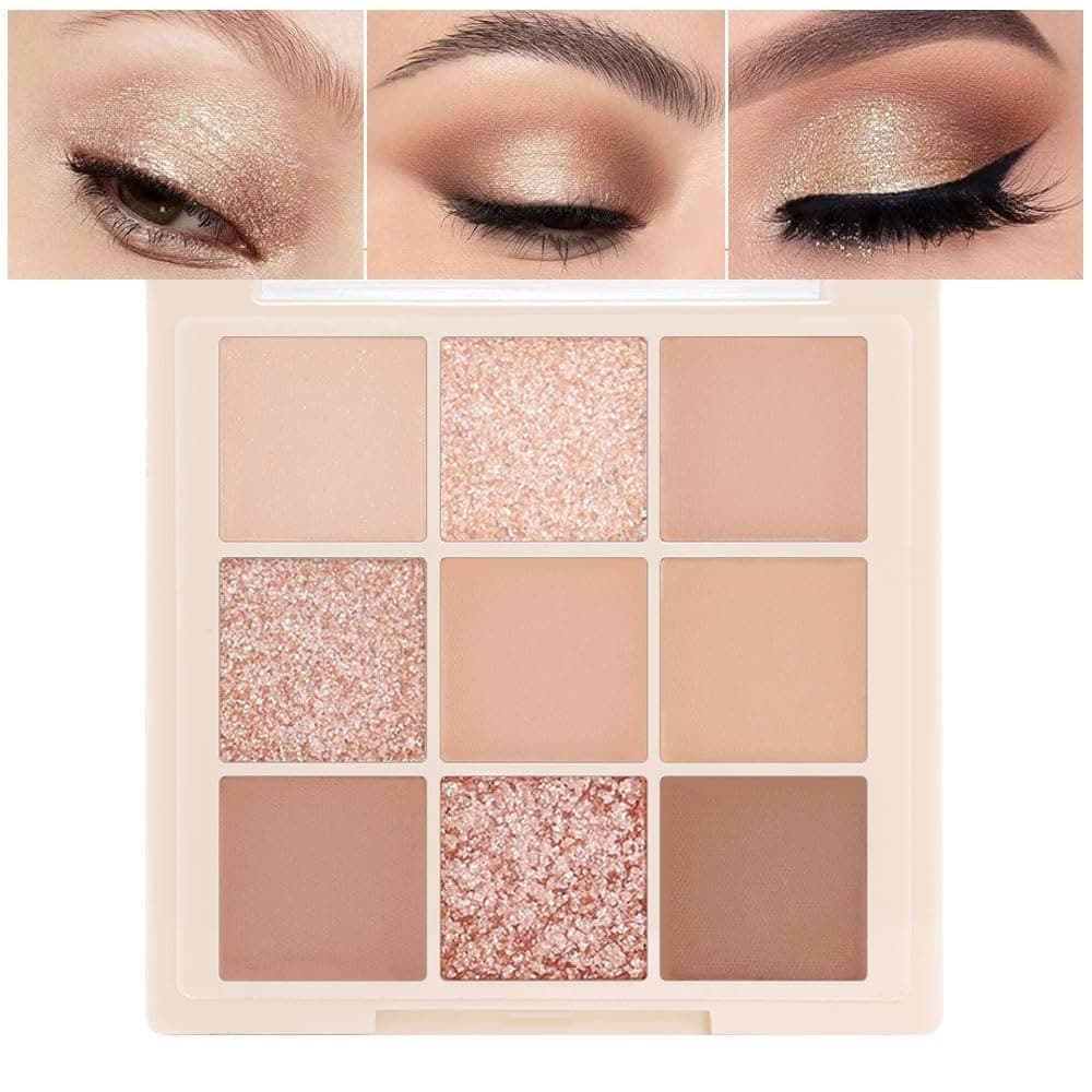 Paleta de Sombras Nude Rosa Bege, Paletas de Maquiagem para Olhos para Mulheres, Paleta de Sombras de Cores Neutras e Cl