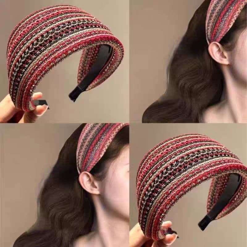 Acessório de cabelo para outono e inverno para cobrir cabelos grisalhos, faixa de cabelo ultra-larga de tecido com bloco