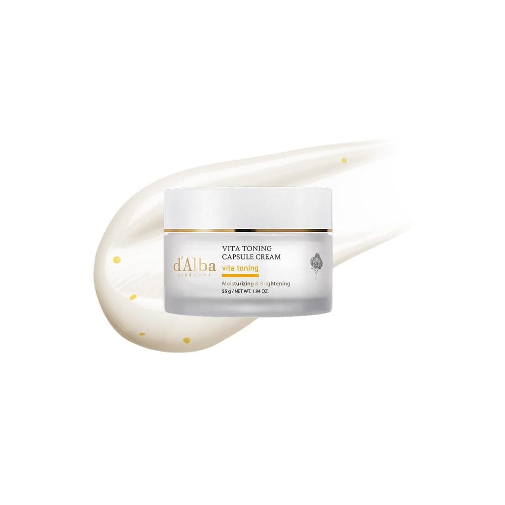 d'alba Pmont Vita Toning capsule, Hidratante Facial de Hidratação Profunda, Frasco de Vidro com Cápsulas de Óleo Vita-Ce