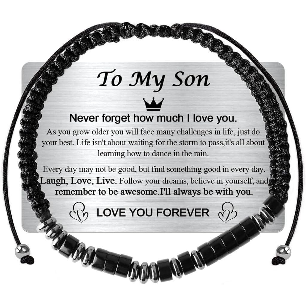 Ideias de Presentes para Adolescentes: Pulseira com Código Morse 'EU AMO VOCÊ' para Filho - Ajustável, Feita à Mão, Pres