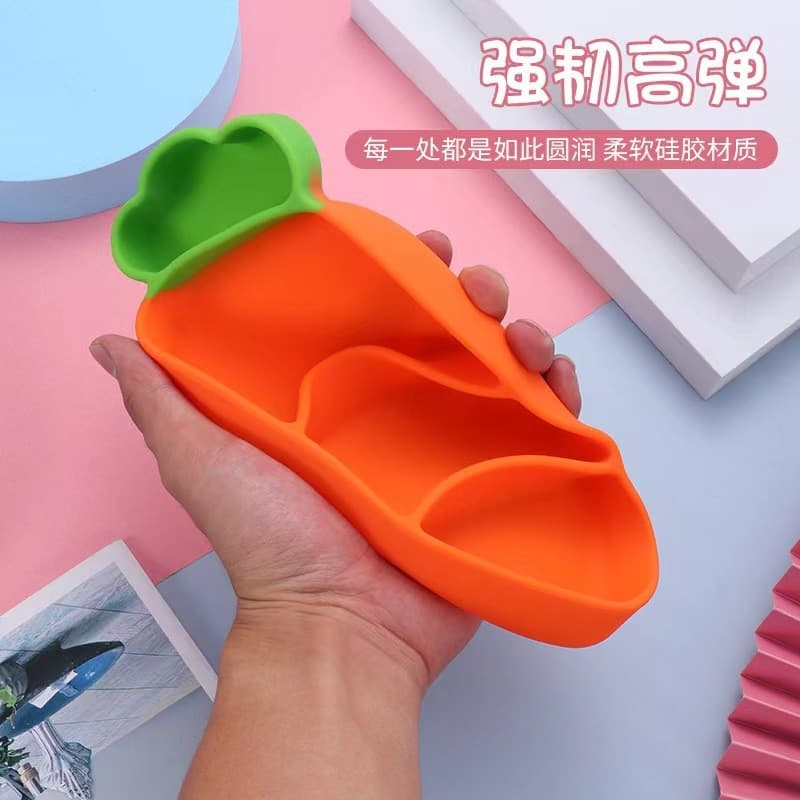Cenoura crianças prato de jantar de Silicone criativo prato de comida complementar produtos maternos do bebê infantil co