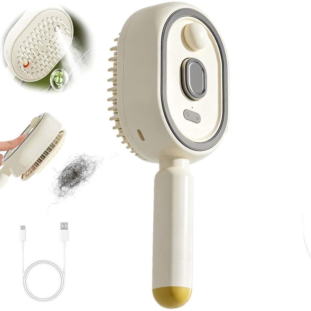 Escova a Vapor Elétrica 2026 - Alisador de Cabelo a Vapor Recarregável, Reduz Frizz e Estática, Nutre o Cabelo, Portátil