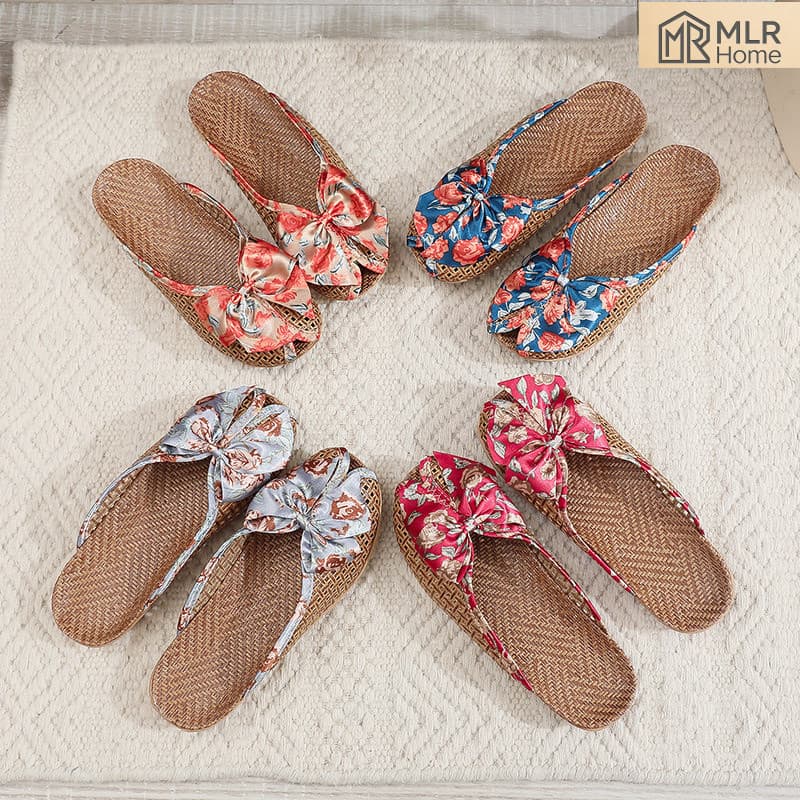 Novo estilo verão rattan grama senhoras chinelos antiderrapantes, sapatos para casa/confortável respirável/interior ratt