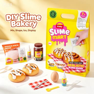 Zuru Slime Mart Brinquedo de Slime Hiper Realista em Forma de Rolinho de Canela, Composto Maleável e Macio com Cobertura