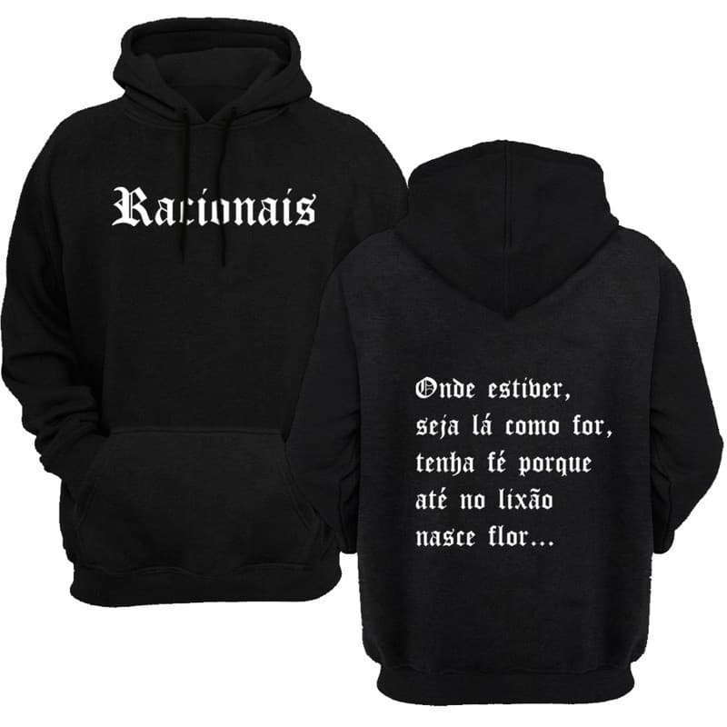 Moletom Blusa De Frio Estampado Racionais Adulto De Qualidade Flanelado Look Casual Quente