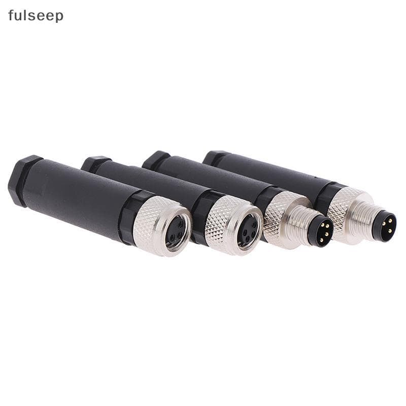 [fulseep] 1Pc M8 Sensor Conector 3/4 Pinos Macho/Fêmea Plugue De Ângulo Reto BR