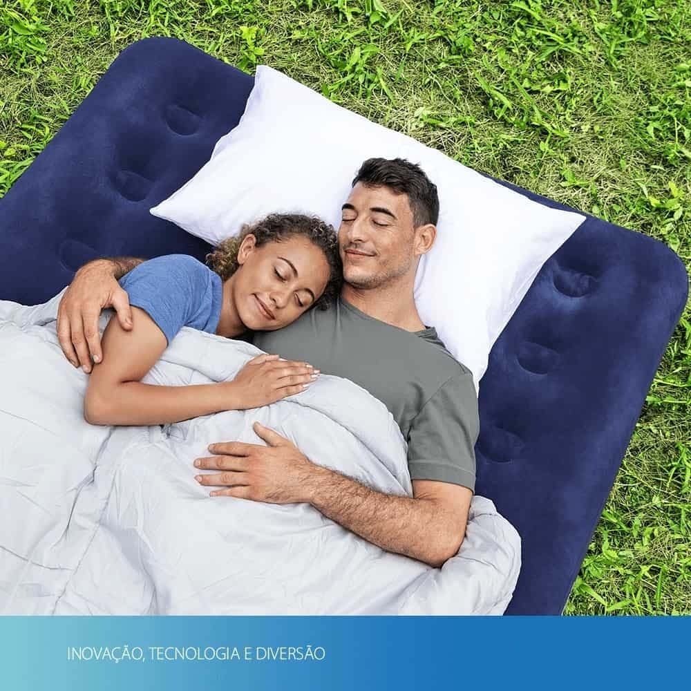 Colchão Inflável Casal Suporta Até 300kg para Camping Praia