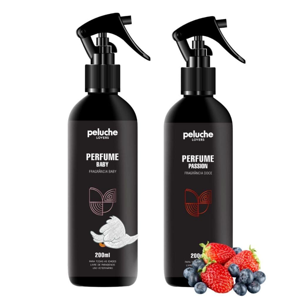 Kit Perfume Pet Baby e Passion Peluche 200ml Para Cachorro Cães Gatos Fragrância Duradoura Premium