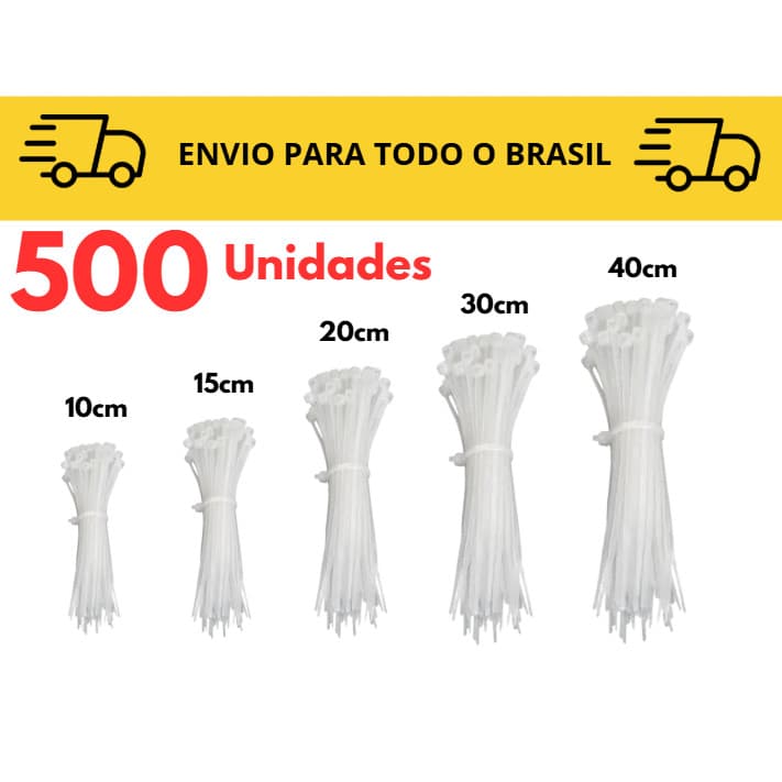 Abraçadeiras de Nylon Preto ou Branco / Enforca Gato / Kit completo Branco
