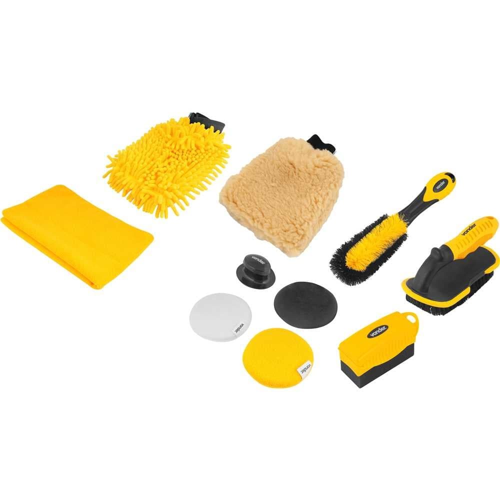 Kit Estética Automotiva Detalhamento Completo Com 10 peças Limpeza De Carro Vonder