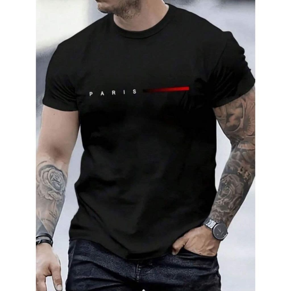 Camiseta Masculina Camisa Paris Style T-Shirt 100% Algodão Homem Presente