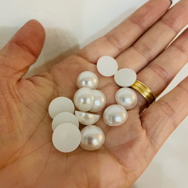 Meia pérola 12mm branca