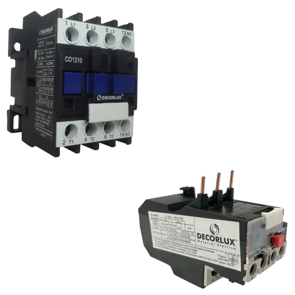 CONTATOR 12A/220VAC + RELÉ TÉRMICO 12~18A