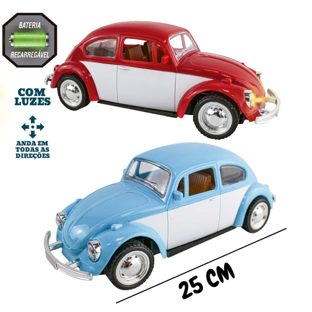 Carrinho Controle Remoto Fusca 1970 Recarregavél Polibrinq