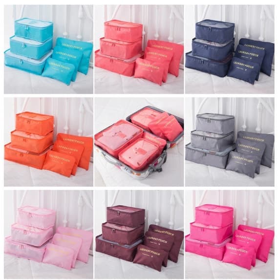 Organizador Necessaire Mala Kit 6 Pratico Look Roupas Viagem