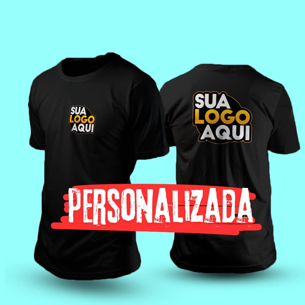 Camiseta Personalizada com Logo ou Texto Uniforme Profissional Empresas e Eventos