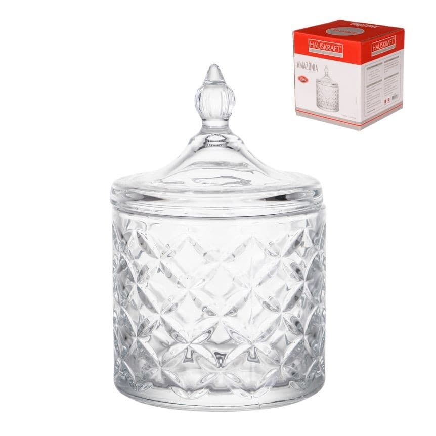 Potiche de vidro decorativo amazoni 15,5cm ptch080