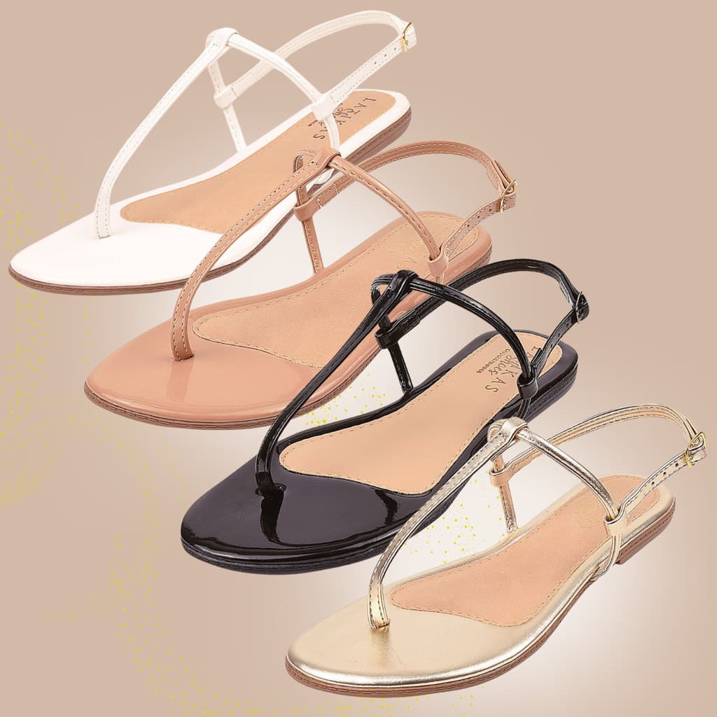Kit 4 Pares Sandalia Feminina Rasteirinha Fio Basica Dia a dia look verão Moda