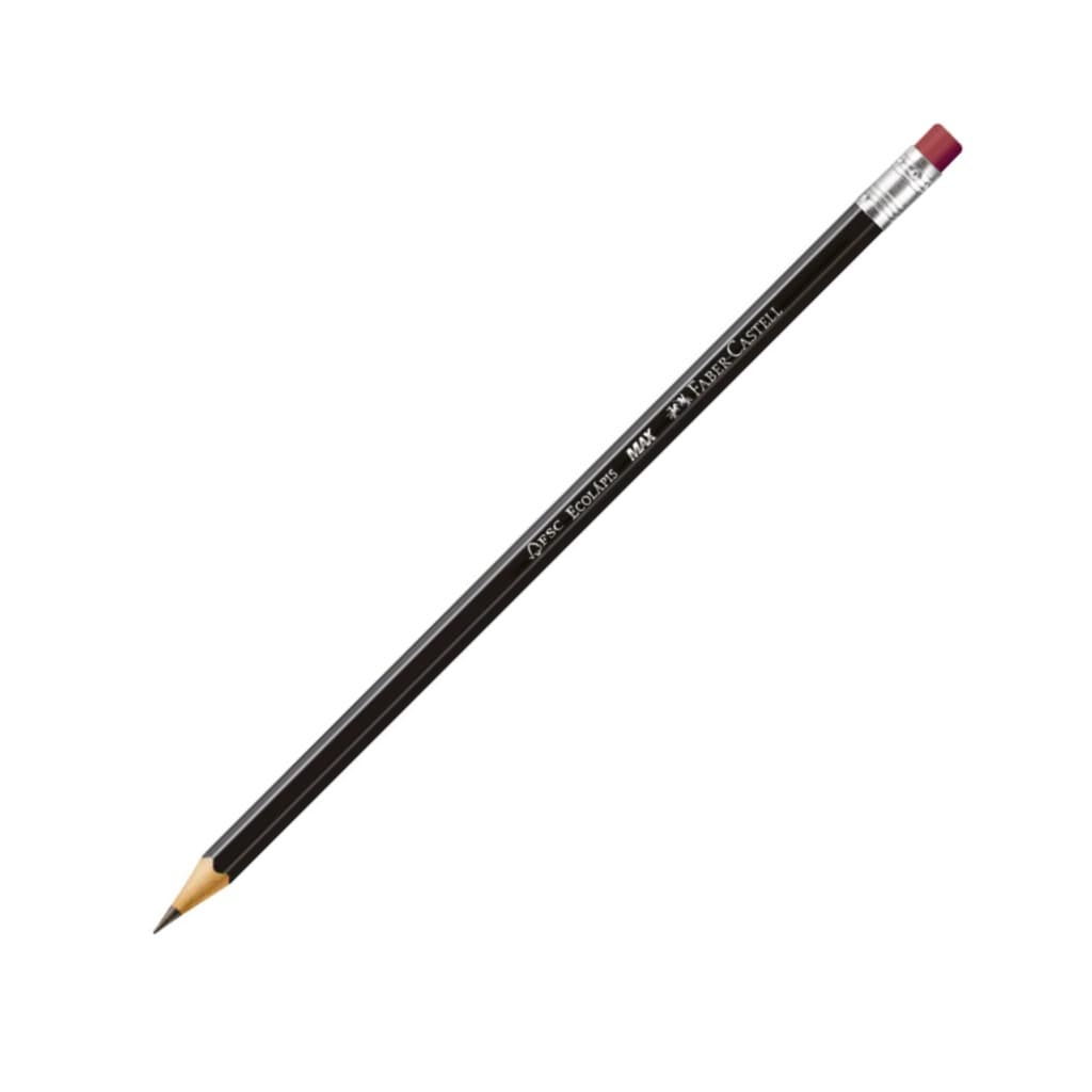 Lápis grafite Faber-Castell com borracha HB N.2 sextavado Ecolápis