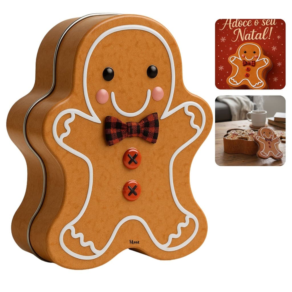 KIT 2 Lata de metal natal biscoito para lembrancinhas 14cm