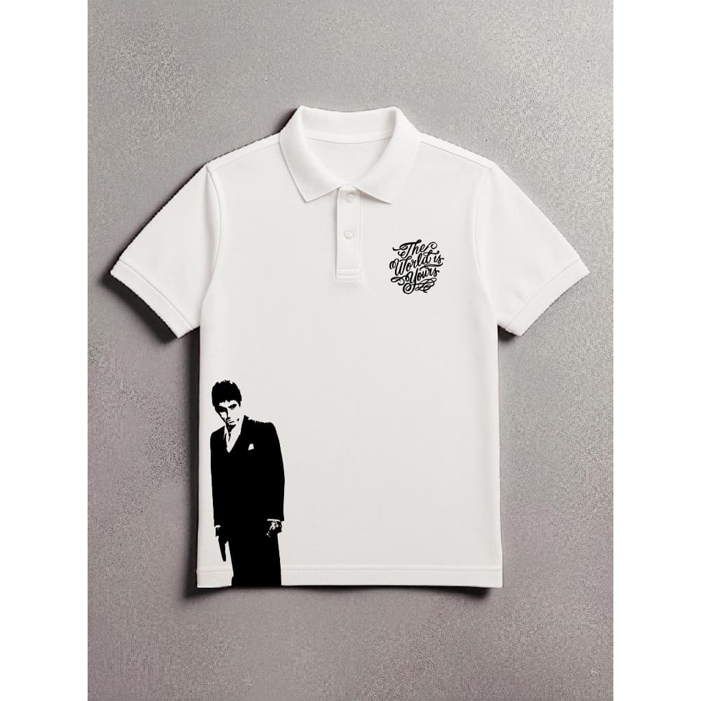 Polo “The World is Yours” | Scarface Algodão Pronta Entrega Streetwear