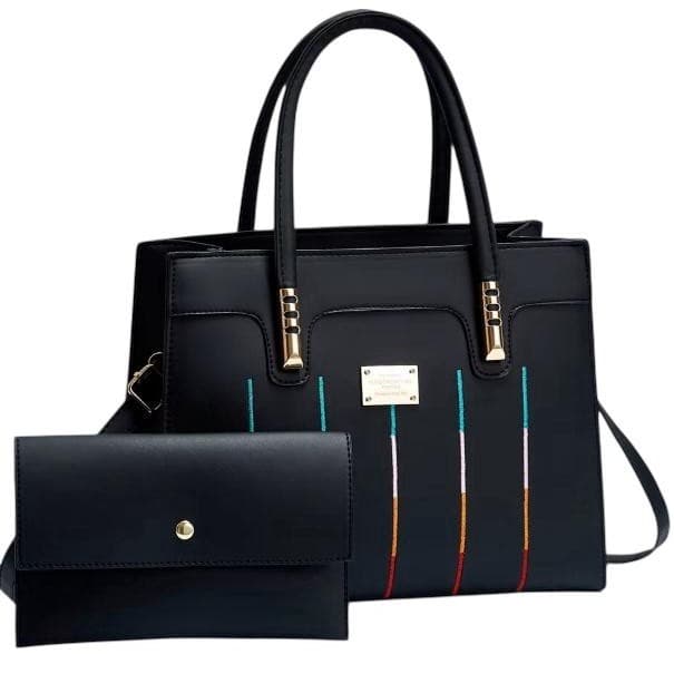 BOLSA FEMININA mY EK  LUXO c/CARTEIRA- LINHA DIAMANTE - BLACK