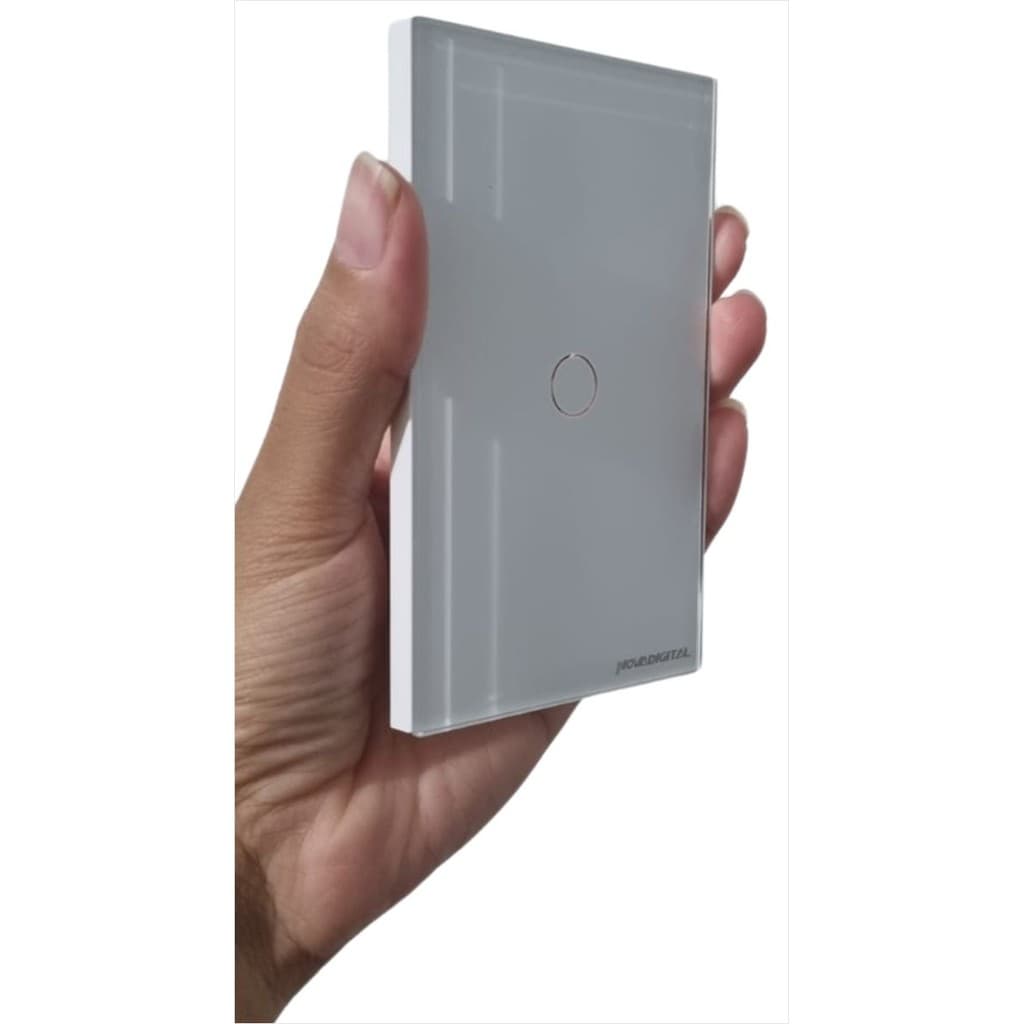 Espelho Frontal Vidro Para Interruptor 1 Botão Novadigital 4x2 Branco