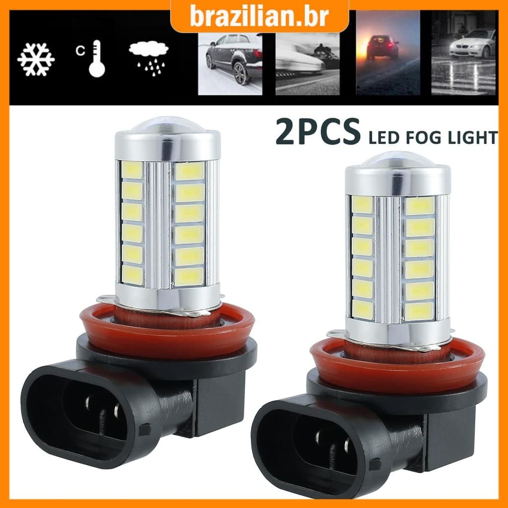 2 Unidades H8/H11 Luzes De Neblina Lâmpada 5630 660LM 6000K Branco Carro LED Lâmpadas 12V SHOPCYC2035