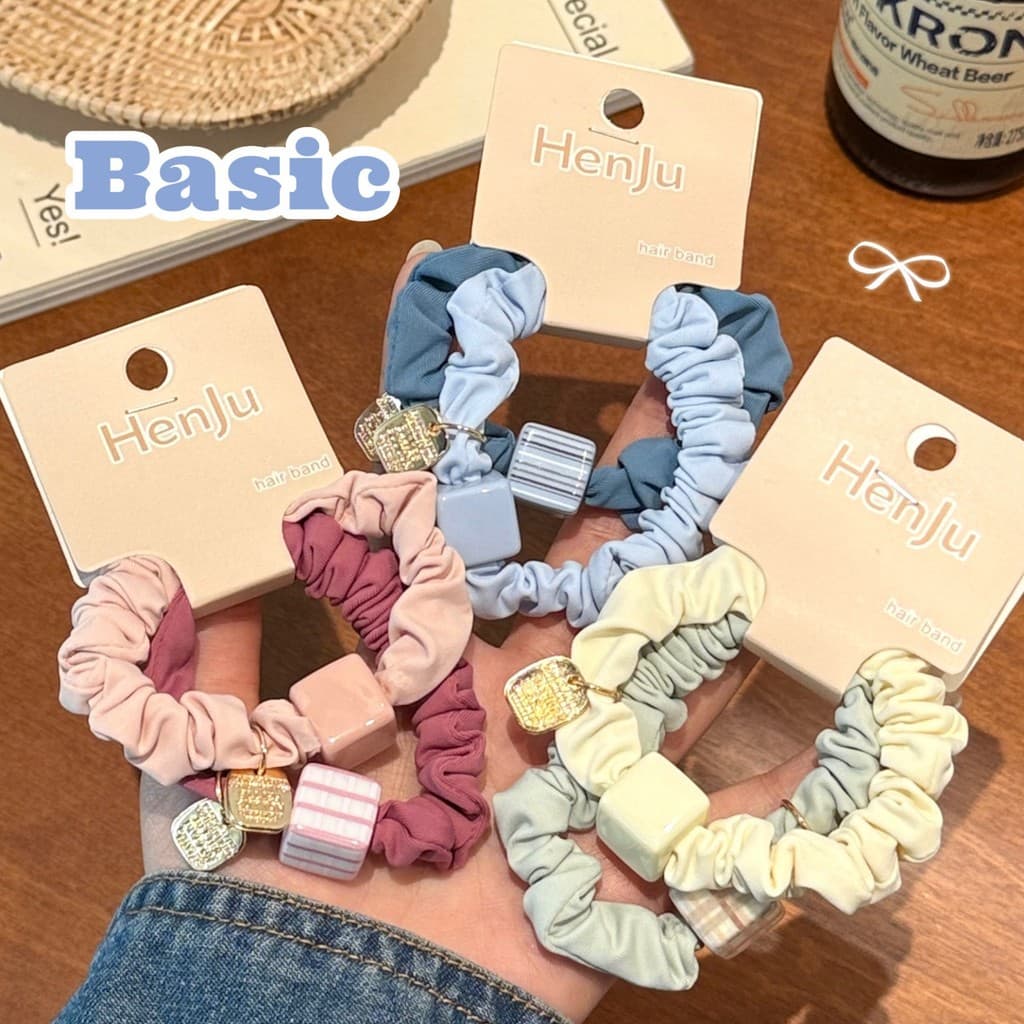 Qualidade selecionada High-End sentimento simples cabelo salsicha vestido menina faixa de borracha cabeça corda elegante