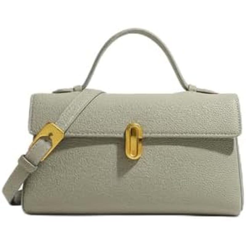 Bolsa Crossbody Feminina De Grão De Lichia , De Ombro De Couro Sintético De Tamanho Médio Pressão Magnética , Cinza