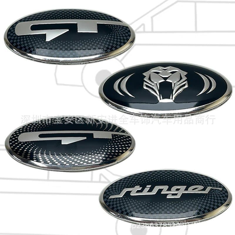 Adequado para modificação personalizada de Kia e Hyundai, adesivo decorativo para volante com emblema de cabeça de tigre