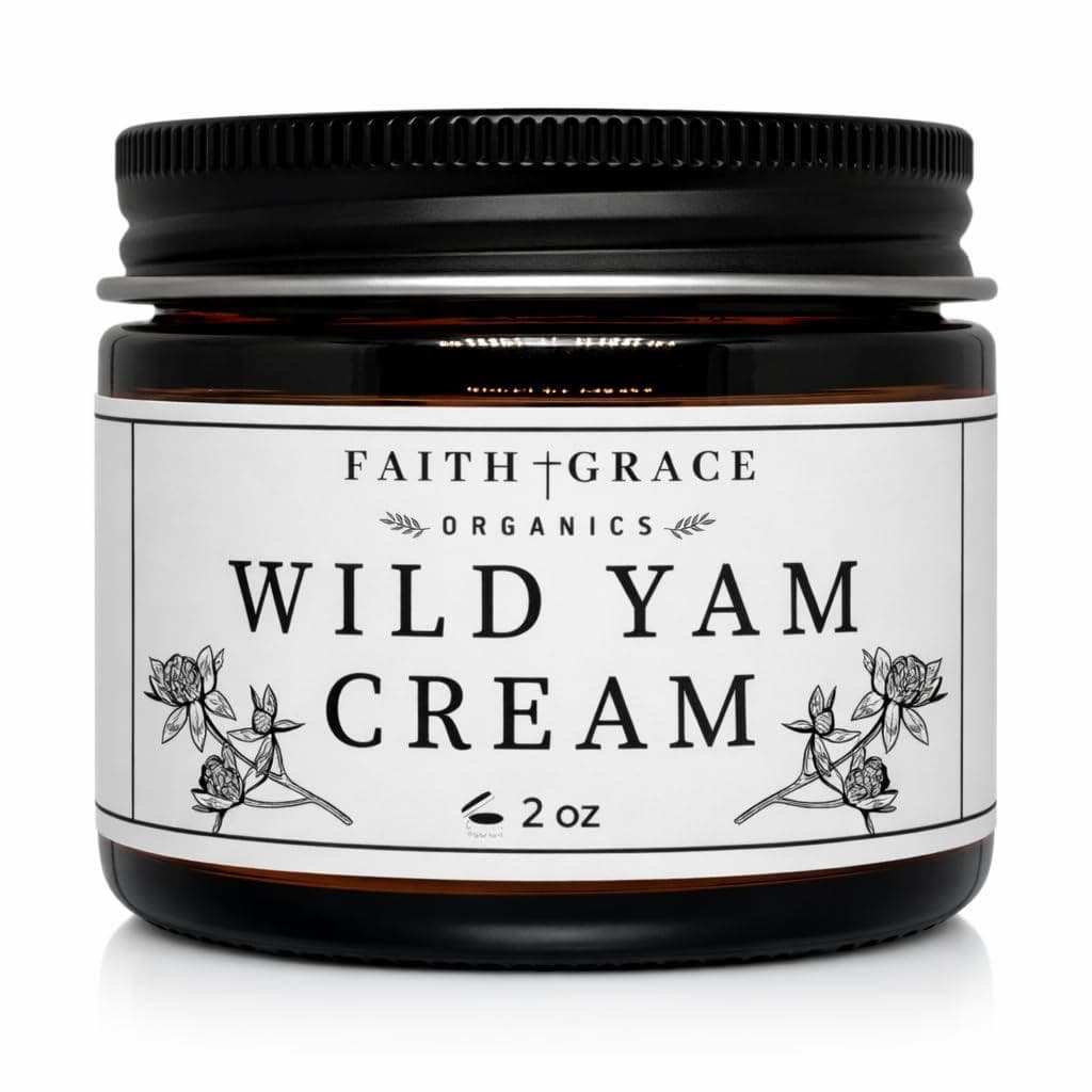 Creme de Inhame Selvagem Faith and Grace Organics para Mulheres, Equilíbrio Hormonal Orgânico, TPM, Menopausa e Perimeno