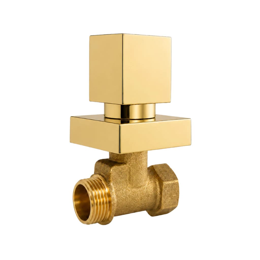 Registros de Pressão 16 Estrias Padrão Deca +  Acabamento Quadrado Dourado