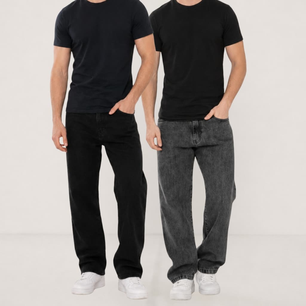 Kit 2 Calças Jeans Streetwear Masculina Baggy Stonada