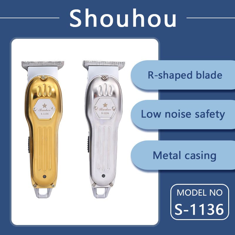 SHOUHOU S-1136 máquina de cortar cabelo Multi-estágio ajuste recarregável máquina de cortar cabelo lâmina de aço inoxidá