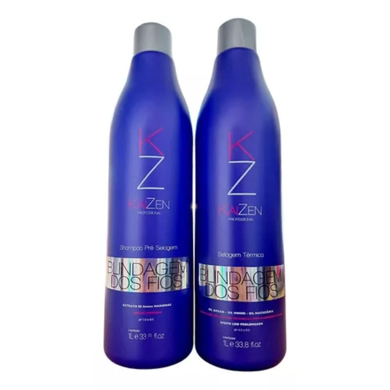 Kit 2 Escovas Progressivas Selagem termica Kaizen Tradicional 2x1L Profissional