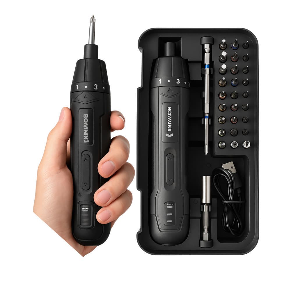 Kit Chave de Fenda Elétrica 33 Peças 3.6V Parafusadeira Sem Fio 2000mAh Torque Ajustável
