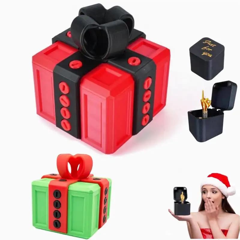 Caixa de presente divertida, contendo uma caixa de presente em formato de dedo médio - Caixa de Presente Tea Fun, perfei