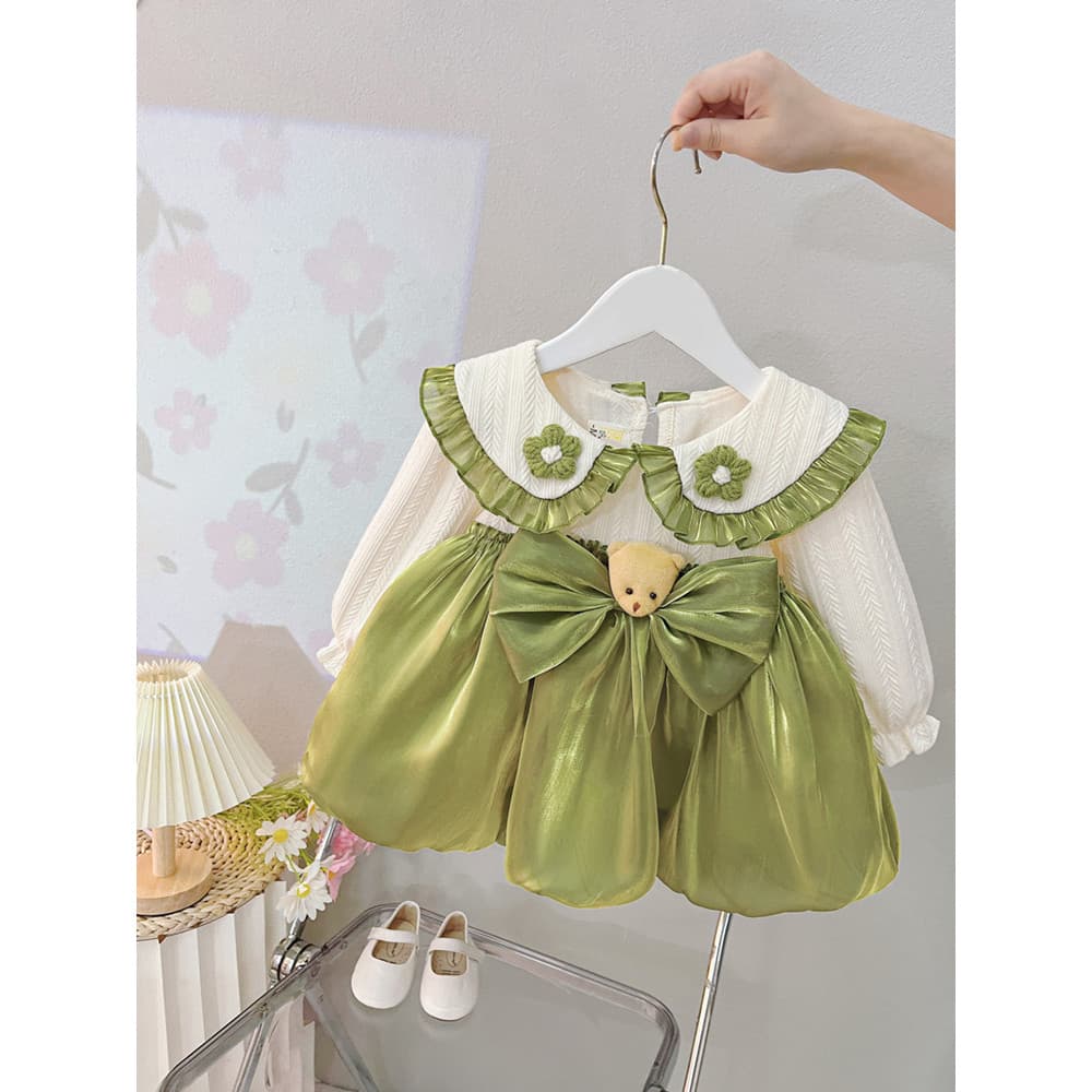 Meninas vestido primavera outono 2026 novo estilo moda bebê roupas infantis vestido de princesa roupas de outono