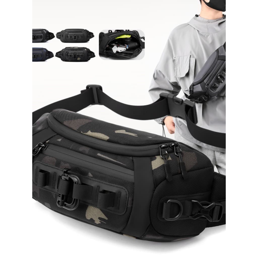 Novo saco de peito masculino repelente de água ao ar livre multifuncional cross-corpo saco esportes ciclismo isca cross-