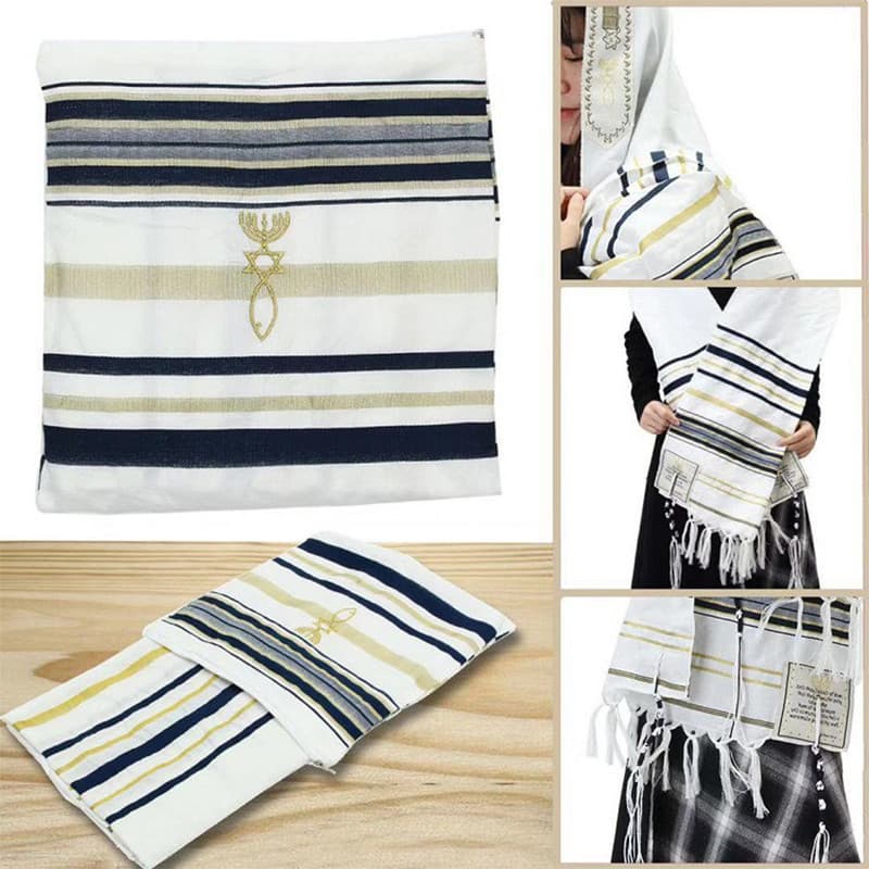 Shawl De Oração Tallit Judaico Com Talis Bag Christian Messianic Tassel Scarf Arabic Scarves for Women Men