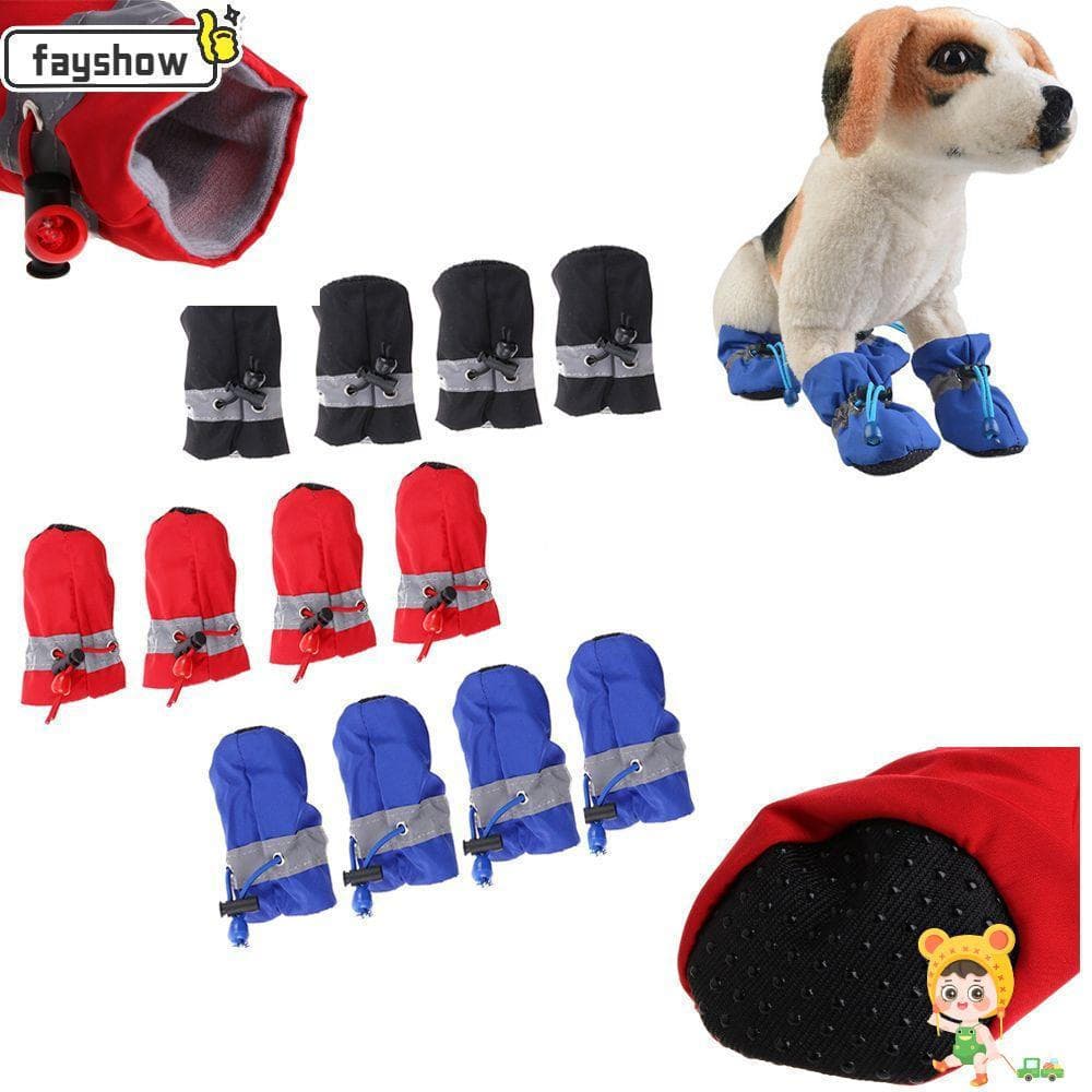FAYSHOW 4 Peças De Sapatos Para Cães , Suprimentos Animais De Estimação , Calçados Antiderrapantes Da Moda