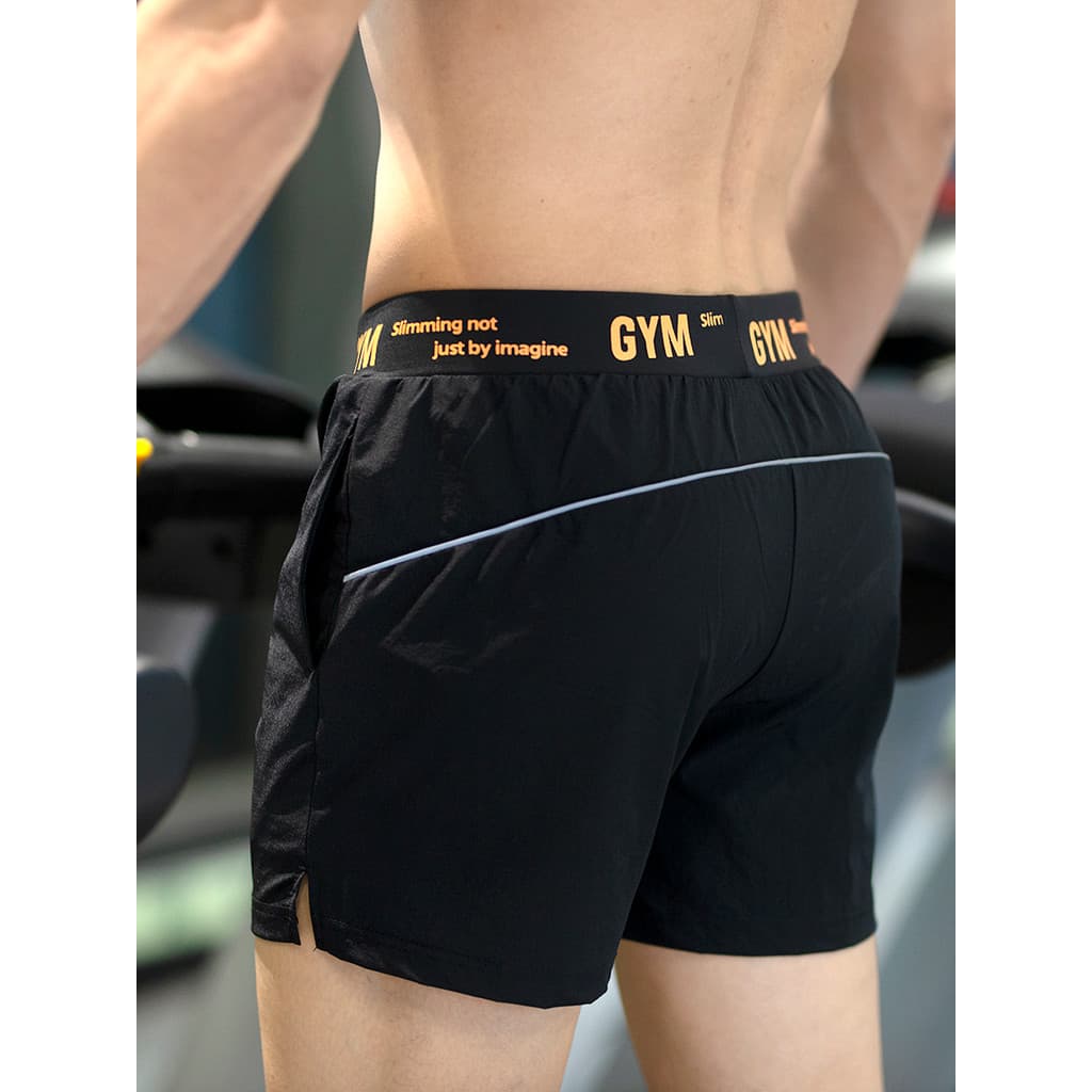 Homens homens de seda gelo verão carta forro respirável esportes Shorts de Fitness masculino fino-ajuste de secagem rápi