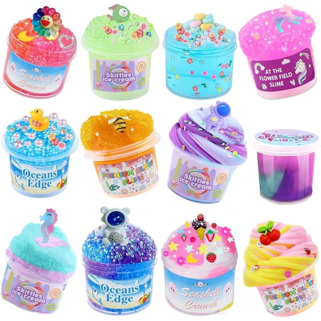 Conjunto de 12 Brinquedos Macios e Não Pegajosos para Alívio do Estresse, Transparentes, para Crianças, Kit de Brinquedo